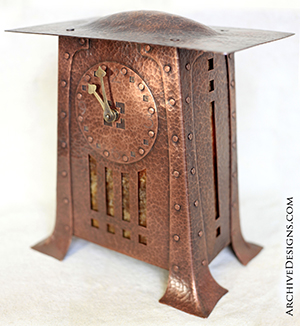 Hammered copper clock by Archive Designs