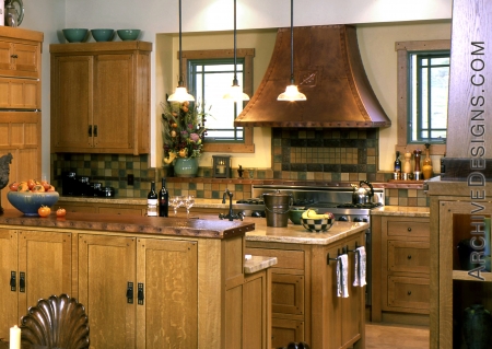 Craftsman Kitchen Hood with oak leaf motif